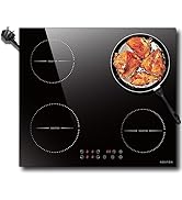 Noxton Plug in Induction Hob, 4 Zones Electric Hob 60cm, Touch Control with Child Safety Lock,UP ...